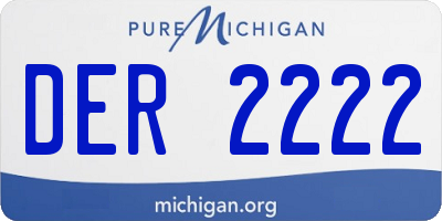 MI license plate DER2222