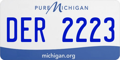 MI license plate DER2223
