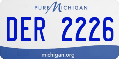 MI license plate DER2226