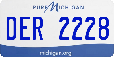 MI license plate DER2228