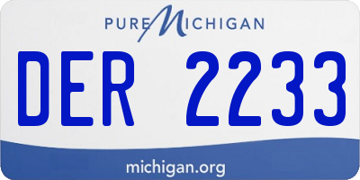MI license plate DER2233