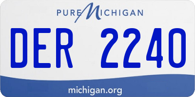 MI license plate DER2240