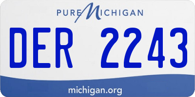 MI license plate DER2243