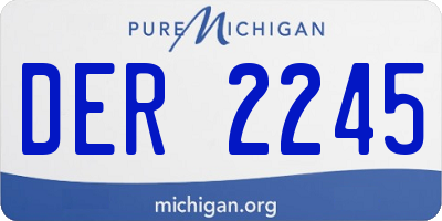 MI license plate DER2245