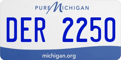MI license plate DER2250