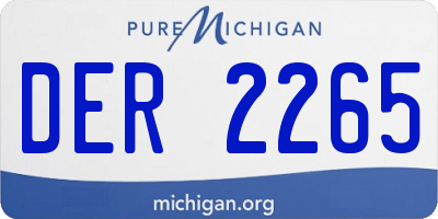 MI license plate DER2265