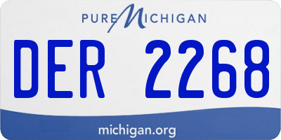 MI license plate DER2268