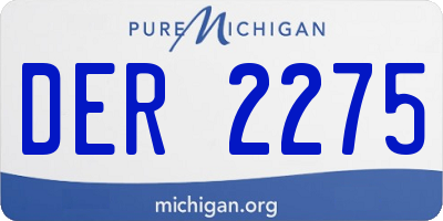 MI license plate DER2275