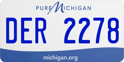 MI license plate DER2278
