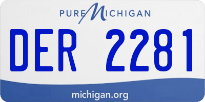 MI license plate DER2281