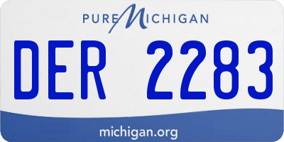 MI license plate DER2283
