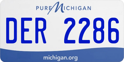 MI license plate DER2286