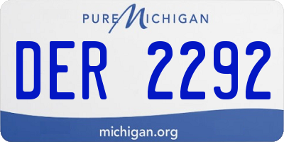 MI license plate DER2292