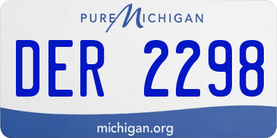 MI license plate DER2298