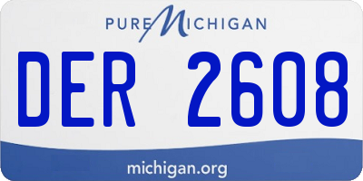 MI license plate DER2608