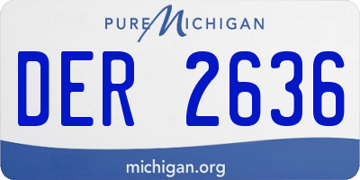 MI license plate DER2636