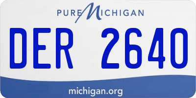 MI license plate DER2640