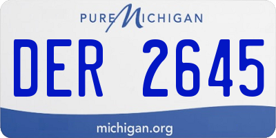MI license plate DER2645
