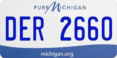 MI license plate DER2660