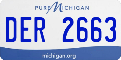MI license plate DER2663