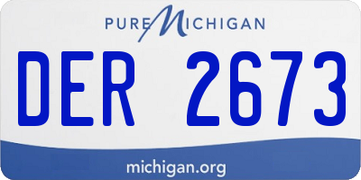 MI license plate DER2673