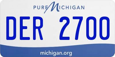 MI license plate DER2700
