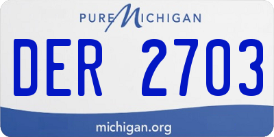MI license plate DER2703