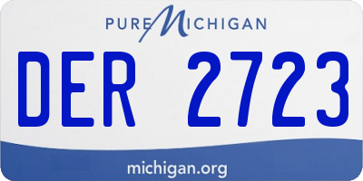MI license plate DER2723