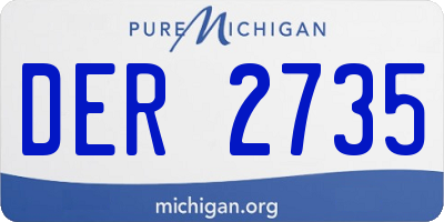 MI license plate DER2735