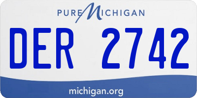 MI license plate DER2742