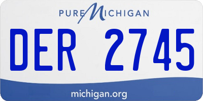 MI license plate DER2745
