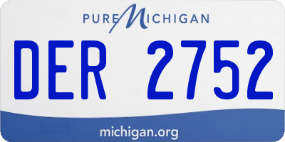 MI license plate DER2752
