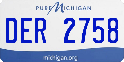 MI license plate DER2758