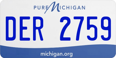 MI license plate DER2759