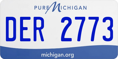 MI license plate DER2773