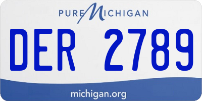 MI license plate DER2789