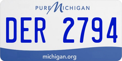 MI license plate DER2794