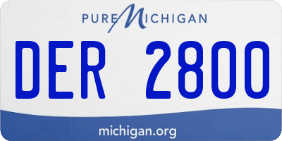MI license plate DER2800