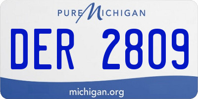 MI license plate DER2809