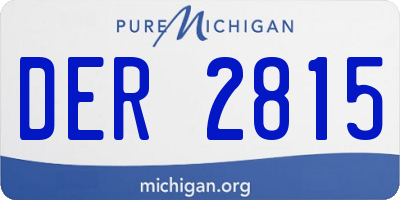 MI license plate DER2815