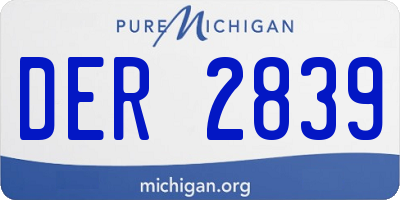 MI license plate DER2839