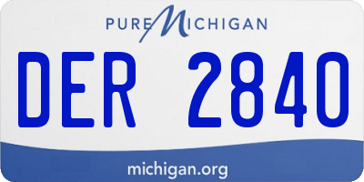 MI license plate DER2840