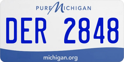 MI license plate DER2848