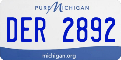 MI license plate DER2892