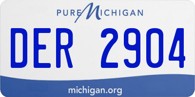 MI license plate DER2904