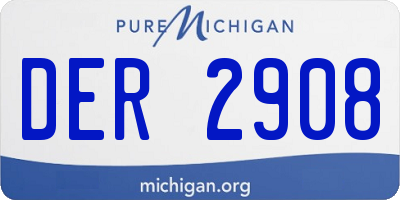 MI license plate DER2908