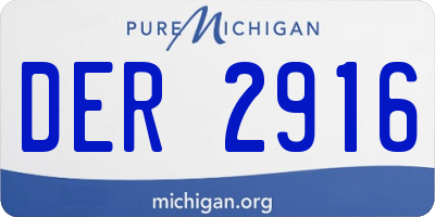 MI license plate DER2916