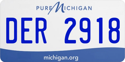 MI license plate DER2918