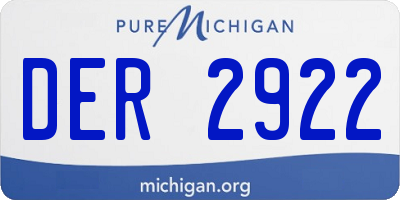 MI license plate DER2922