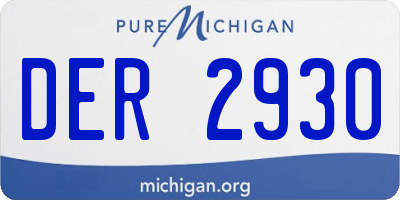 MI license plate DER2930